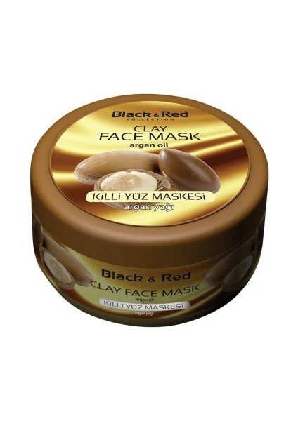 Black & Red Clay Face Mask Argan Oil Killi Yüz Maskesi 400GR