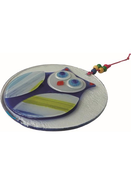 Cam Baykuş 16 cm Kapı Süs El Yapımı Mavi Duvar Süsü fiyatları