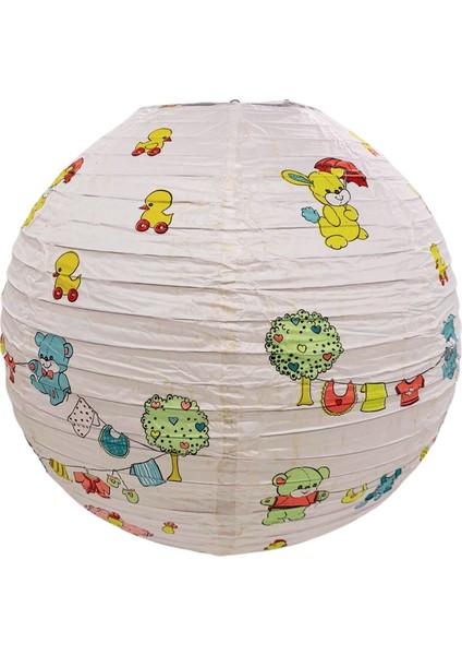 Japon Feneri Miniş Hayvanlar Desenli Asma Süs Avize 40 cm