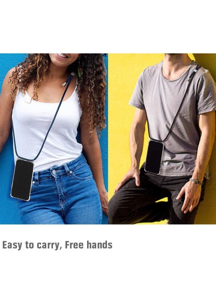 Apple iPhone SE 2020 Kılıf Boyun - Omuz Askılı Köşe Korumalı Siyah iPli Kordonlu Anti Şok Şeffaf Silikon modelleri