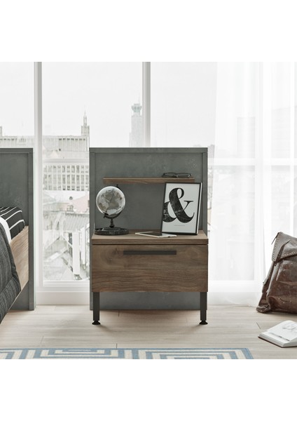 New Home Tekli Komodin Metal Ayak Beton-Kahve Hm5-Cg fiyatları