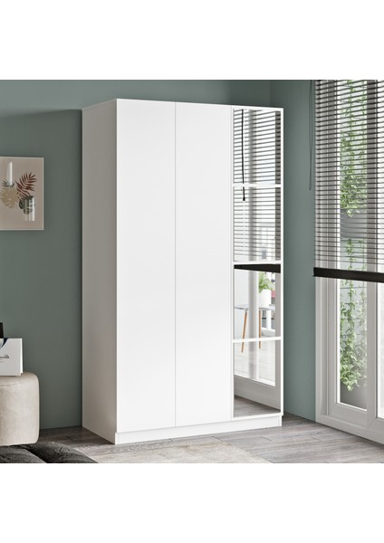 New Home 3 Kapaklı Çekmeceli Aynalı Gardırop Elbise Dolabı Beyaz Hm1-W fiyatları