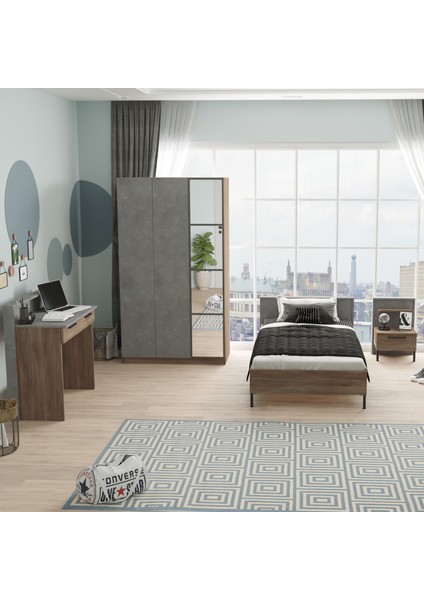 New Home Genç Odası Takımı 4'lü Set Beton-Kahve HM11-CG fiyatları