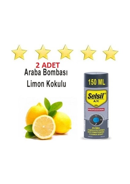 2li Klima Temizleyici Sprey Taze Limon Kokulu Koku Bombası