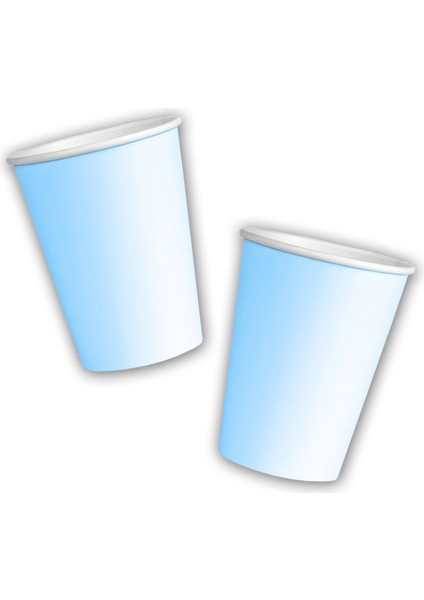 Makaron Karton Bardak, 8 Adet - Mavi
