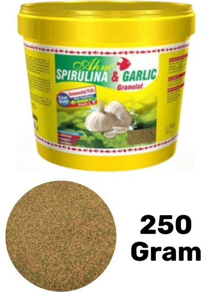 Spirulina Garlic Sarımsaklı 250 gr Balık Yemi