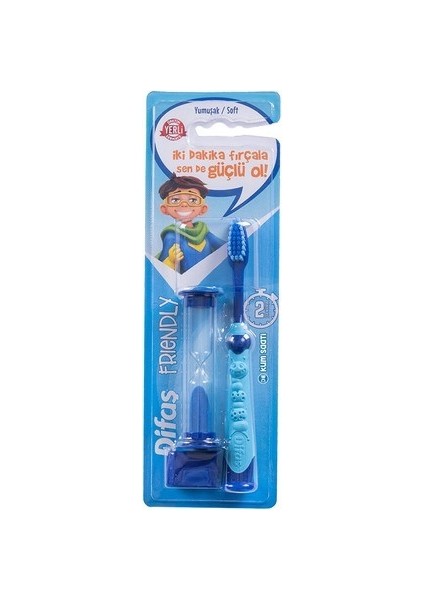 Frıendly Çocuk Diş Fırçası Mavi (Kum Saatli) Yumuşak Kıllar