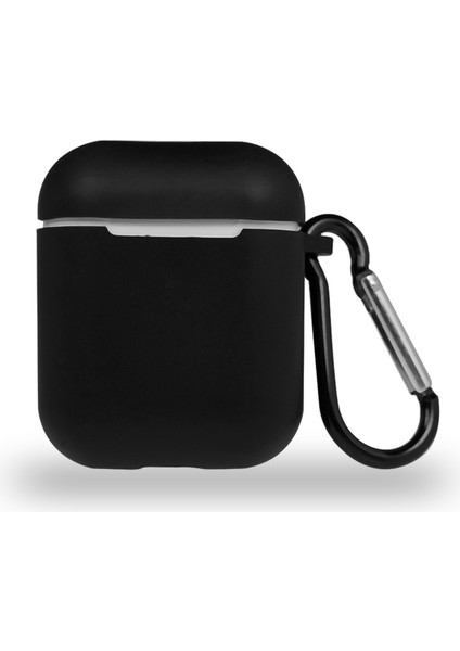 Apple Airpods Renkli ve Askılı Silikon Kılıf - Siyah