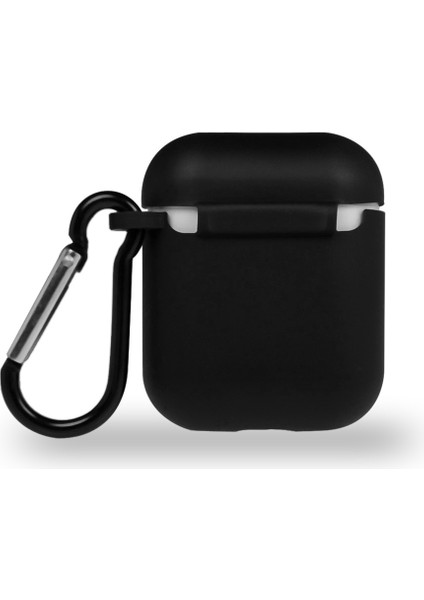 Apple Airpods Renkli ve Askılı Silikon Kılıf - Siyah