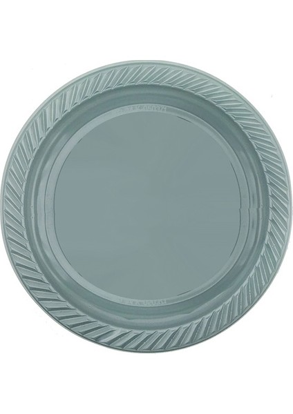 Elitetime Tabak Plastik Yuvarlak 22 cm Gümüş