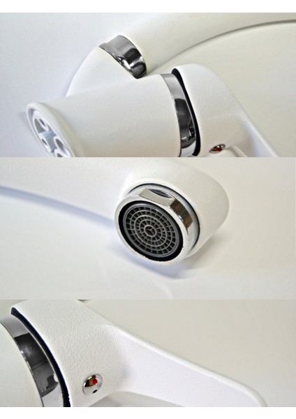 Beyaz Krom Mix Kuğu Sıcak Soğuk Çift Su Girişli Banyo Lavabo Musluğu Çeşmesi Bataryası fiyatları