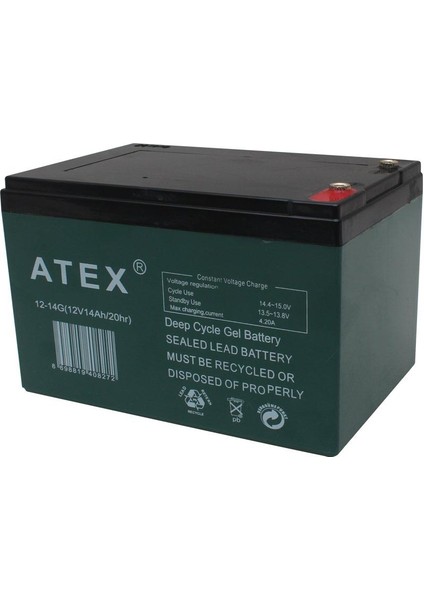 12 Volt 14 Amper Jel Tip Elektrikli Bisiklet Aküsü