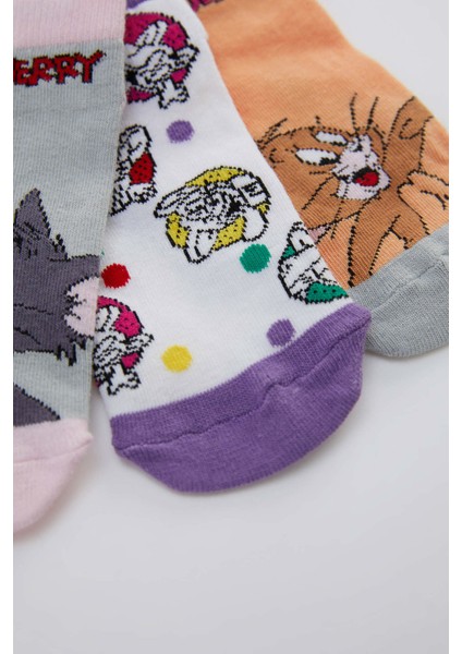 Kız Çocuk Tom & Jerry Lisanslı 3'lü Patik Çorap T9588A621SP fiyatları