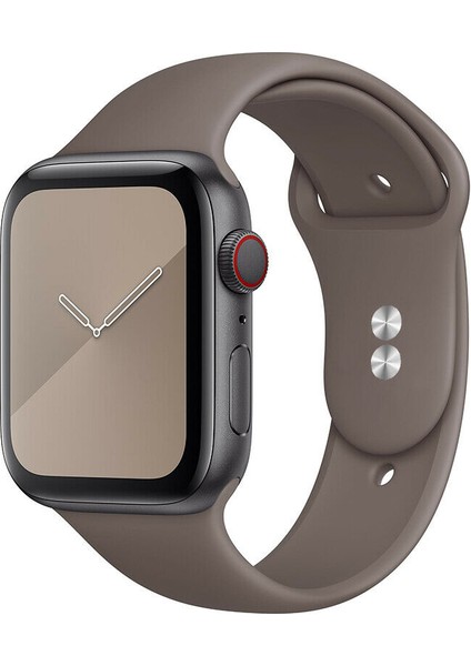 42 mm - 44 mm S/m Apple Watch 3 4 5 6 Se Uyumlu Silikon Kordon Kayış Kahverengi