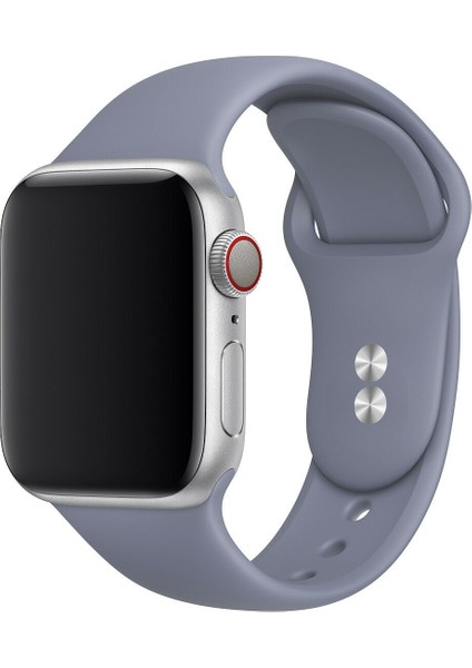 42 mm - 44 mm S/m Apple Watch 3 4 5 6 Se Uyumlu Silikon Kordon Kayış Lavender Gri