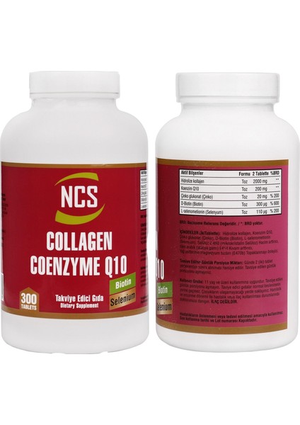 Selenium Çinko Biotin Coenzyme Q10 200 Mg Hidrolize Collagen 2000 Mg & Nevfix Vitamin D3-K2 120 Tablet