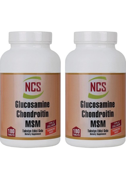 Glucosamine Chondroitin Msm Type Iı Collagen Turmeric 180 Tablet & Nevfix Vitamin D3-K2 120 Tablet