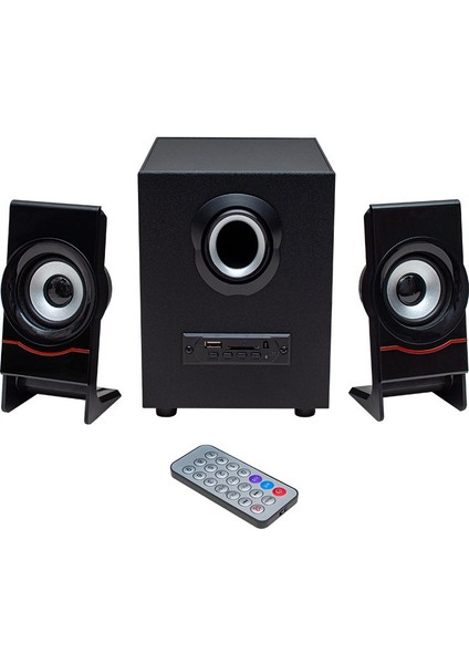Usb-Tf-Fm-Bluetooth Destekli Uzaktan Kumandalı 2+1 Ses Sistemi MV-4966