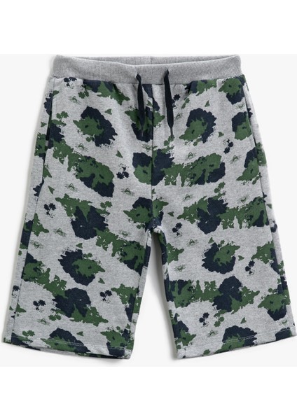 Kids Desenli Şort Beli Bağlamalı