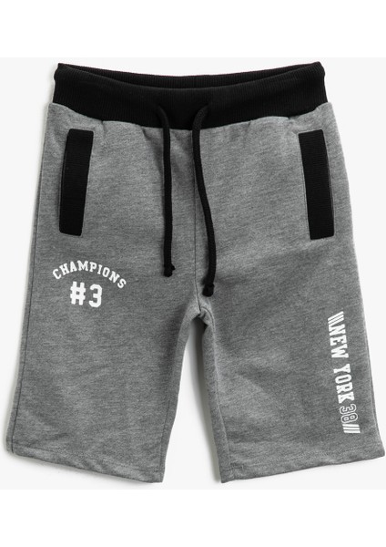 Erkek Çocuk Baskılı Şort Belden Bağlamalı