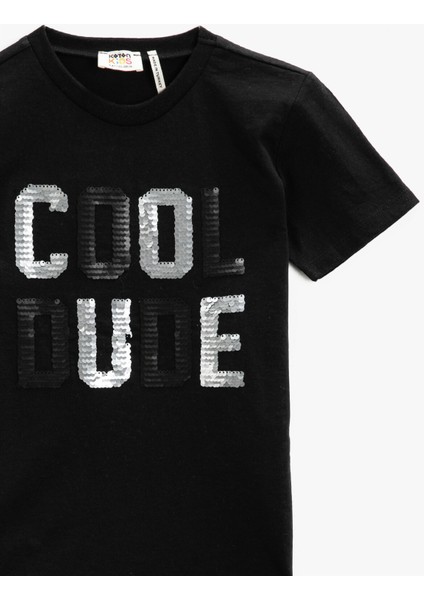Erkek Çocuk Pullu T-Shirt Kısa Kollu Bisiklet Yaka Pamuklu modelleri