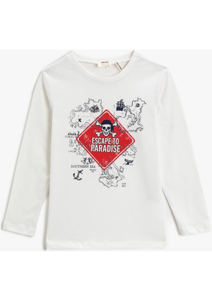 Kids Baskılı T-Shirt Uzun Kollu Pamuklu