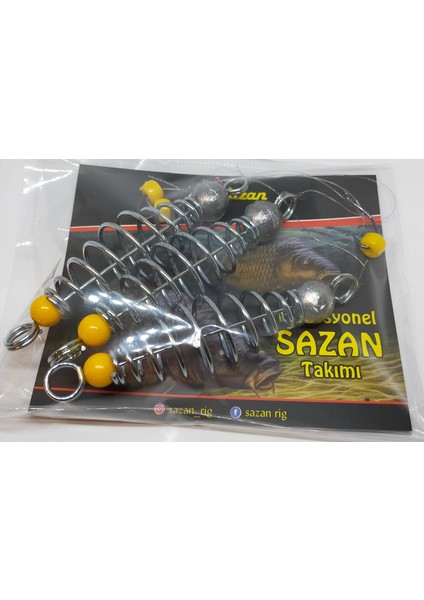 Sazan Rig 30 gr Yaylı Makarna Boncuklu Sazan Takımı (3 Lü Set)