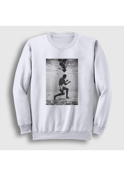Unisex Beyaz Pool Muhammed Ali Sweatshirt