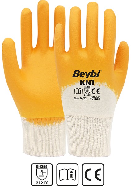 Nitril Eldiven Sarı 10 No Kn1 12'li