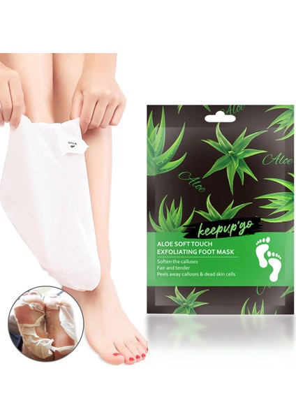 Keepupgo Aloe Soft Ayak Soyucu Çorap Ölü Derileri Soyan Soyulabilen Çorabı Peeling Maskesi