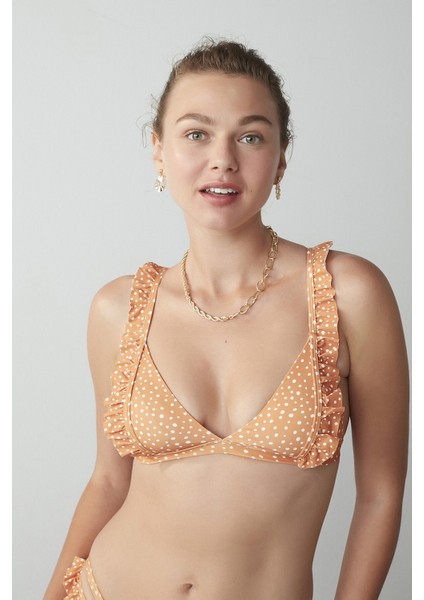 Çok Renkli Pam Triangle Frill Bikini Üstü