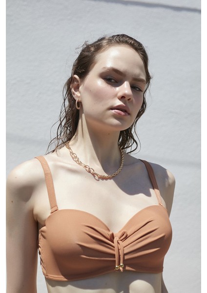 Kahverengi Lina Lotus Bikini Üstü modelleri