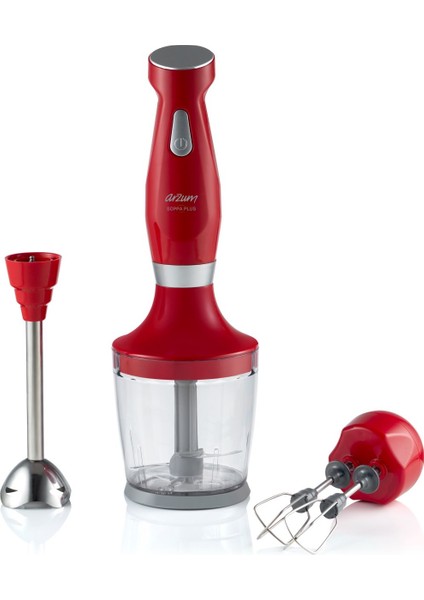 AR1011 Soppa Plus 600W Blender Seti - Kırmızı