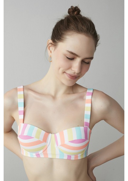 Çok Renkli Macaron Half Band Bikini Üstü fiyatları