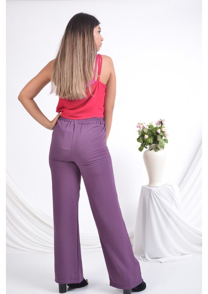 Bayan Beli Lastikli Bol Paça Yazlık Pantolon modelleri