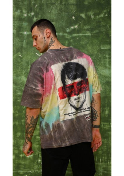 R-5209 Oversize Patch 'lı Batik T-Shirt