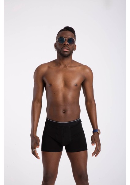 Erkek Pamuklu Şort Boxer 3lü Paket Blackspade 9670
