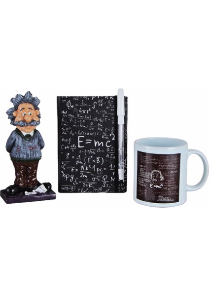 Einstein Biblo Kupa Defter Set Kalem Hediyeli