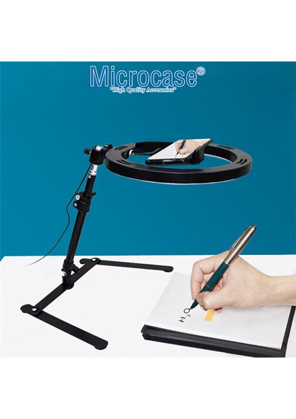 Ürün Çekim Standı 26 cm Youtube Instagram Tiktok Selfie LED Halka Işık + 46 cm Tripod + Bluetooth Kumanda - AL2663