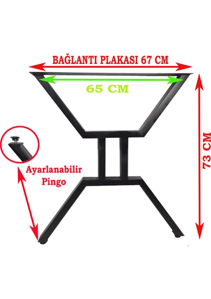 Metal Masa Ayakları Ahşap Masif  Bilgisayar Çalışma Yemek Masası Ayağı Pingolu Metal Ayak