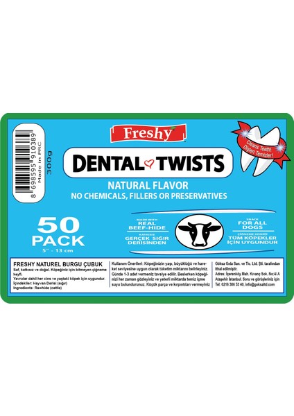 Dental Twists - Naturel Burgu Çubuk - 50'li Maxi Paket fiyatları