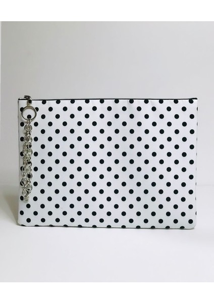 Puantiye Desen Clutch Çanta