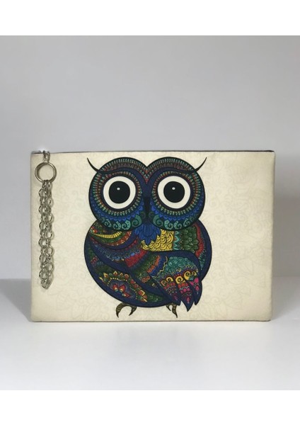 Baykuş Desen Clutch Çanta