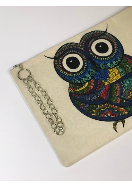 Baykuş Desen Clutch Çanta