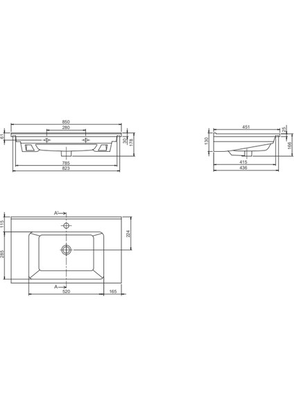 Seramik Cerastyle Arte 85CM Etajerli Lavabo fırsatları
