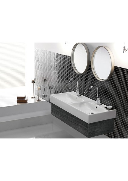 Seramik Cerastyle Pinto 150CM Çift Hazneli Etajerli Lavabo fiyatları