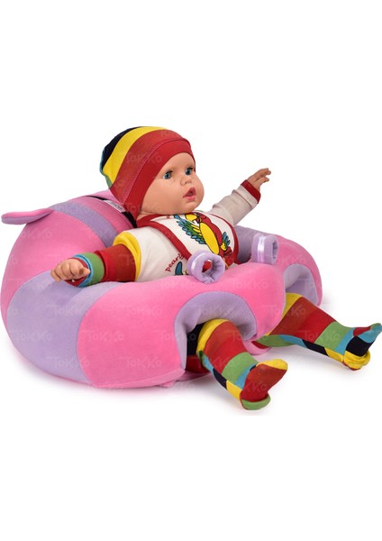 Bebek Oturma Destek Minderi - Bebek Koltuğu - Büyük Bebek Oturağı Pembe Lila