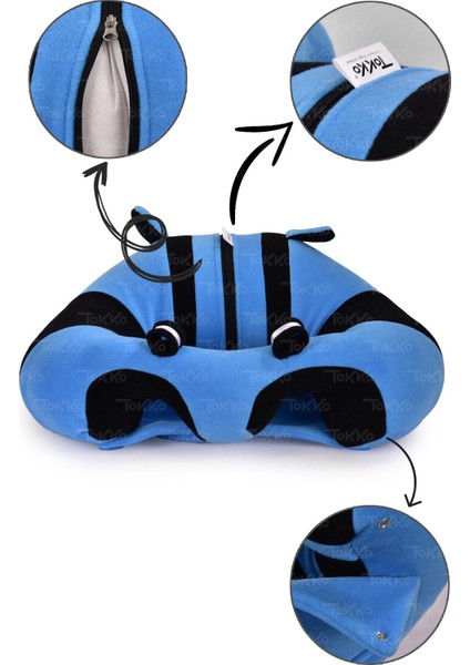 Bebek Oturma Destek Minderi - Bebek Koltuğu - Büyük Bebek Oturağı Mavi Siyah fiyatları