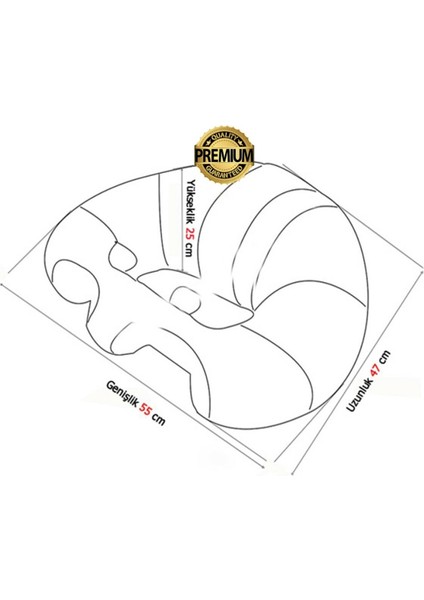 Bebek Oturma Destek Minderi - Bebek Koltuğu - Büyük Bebek Oturağı Mavi Siyah indirimleri