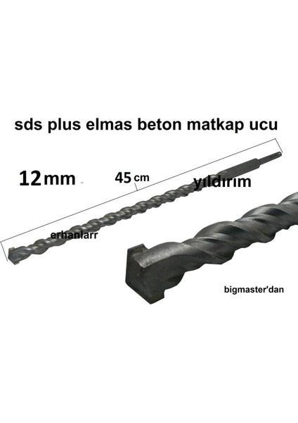 Beton Delme Ucu Sds Plus 12X450 Matkap Ucu Kanallı